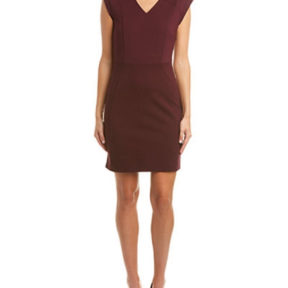 💜 Halston Heritage Plum Mini Sheath Dress — Size 4 💜